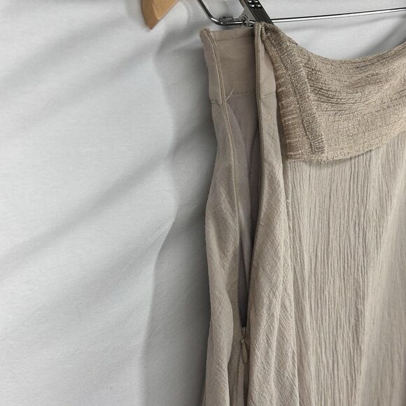 Oddy 100% Cotton‎ Skirt Beige Lace Accent Womens Medium Boutique Boho Tea Length - Picture 7 of 12